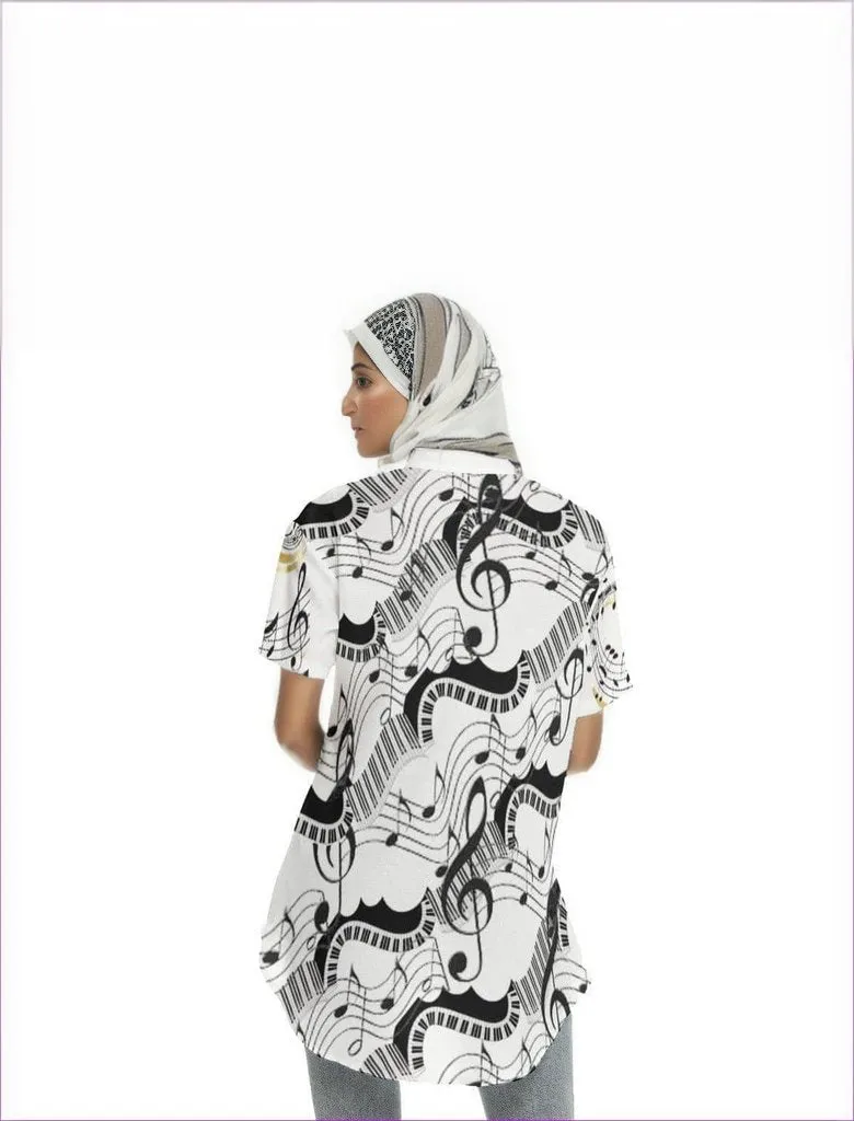 Keys Womens Stand-up Collar Blouse With Open Button