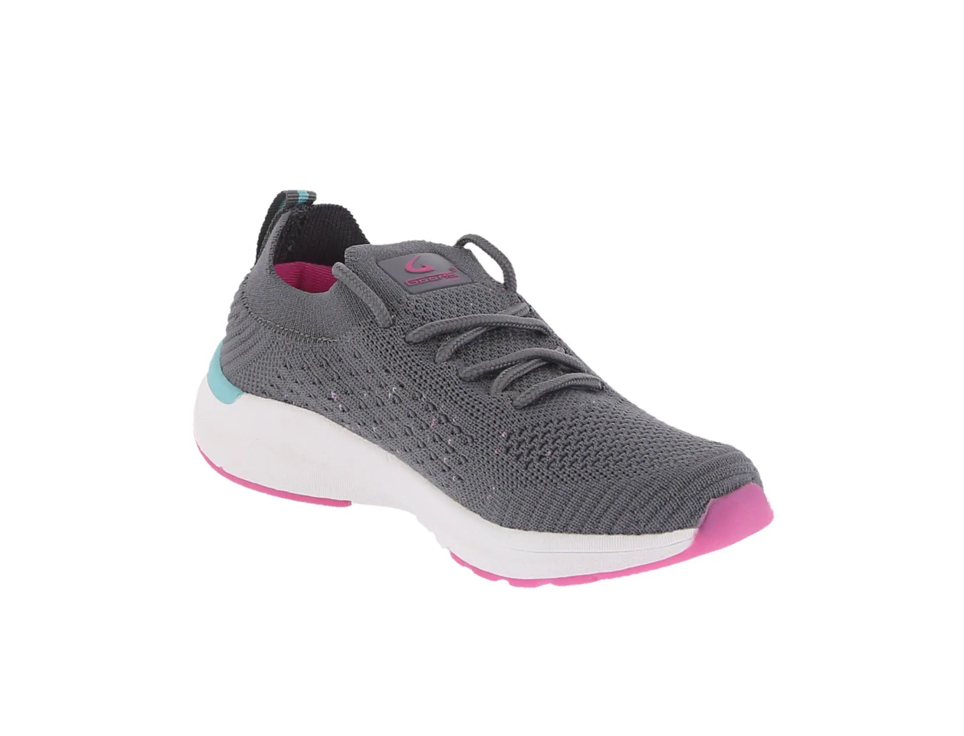 KID'S SHOES GRAY/PINK/BLUE FABRIC TENNIS SNEAKERS 4131K