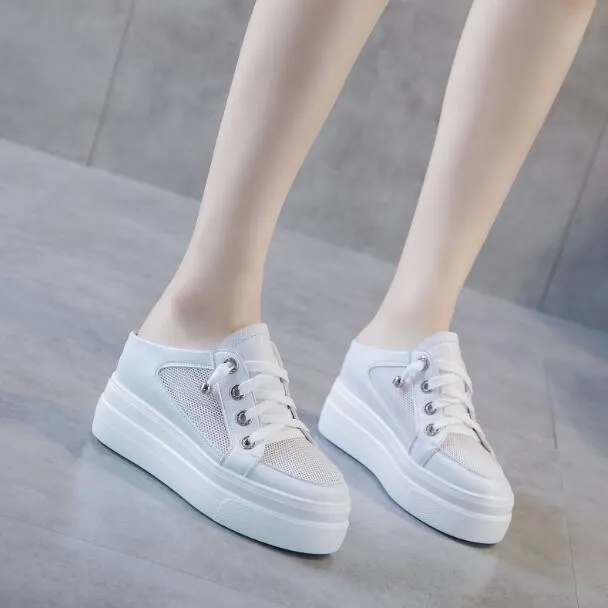 Ladies Small Size Lace Mesh Hidden Heel Sneakers SS253