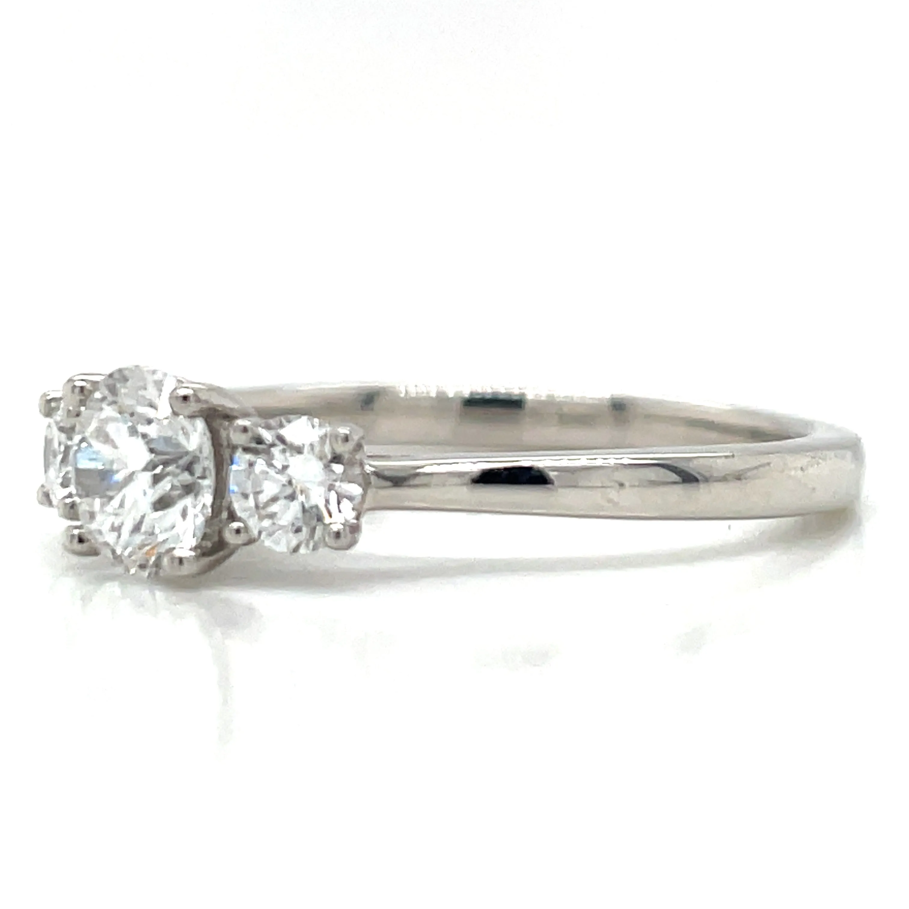 Lauren - Platinum Laboratory Grown 0.83ct Round Three Stone Diamond Engagement Ring