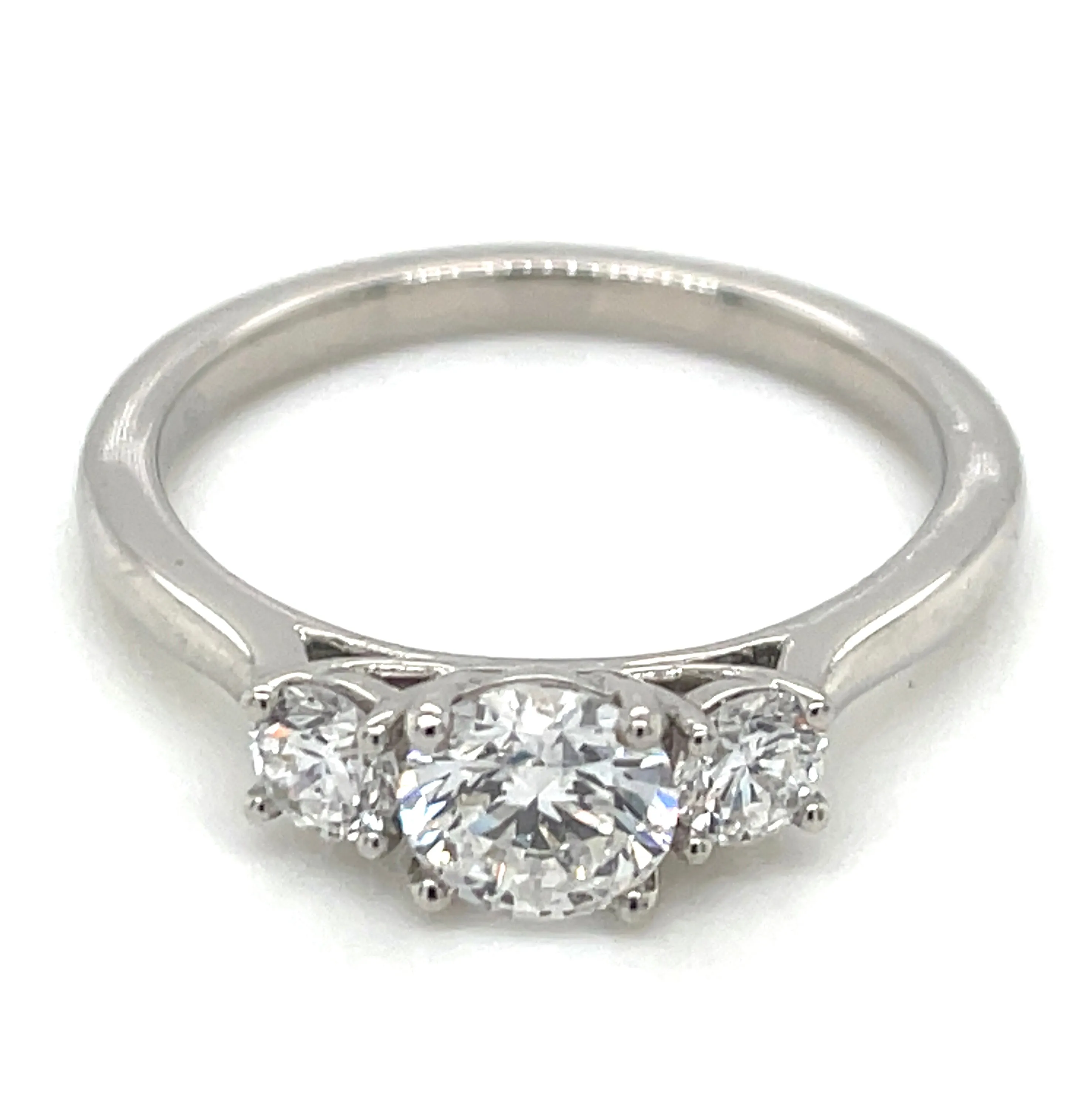 Lauren - Platinum Laboratory Grown 0.83ct Round Three Stone Diamond Engagement Ring