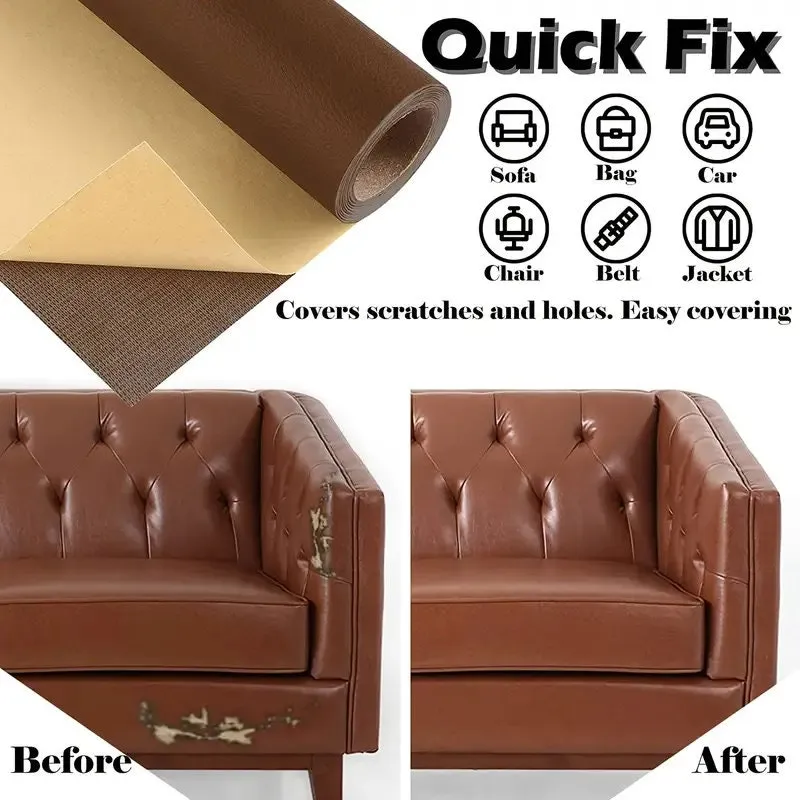 Leather Repair Patch For Couches 60x137cm/23.6*53.9'' Large Self-Adhesive Reupholster Tape Patches Kit For Couch Car Seats Furniture Sofa
