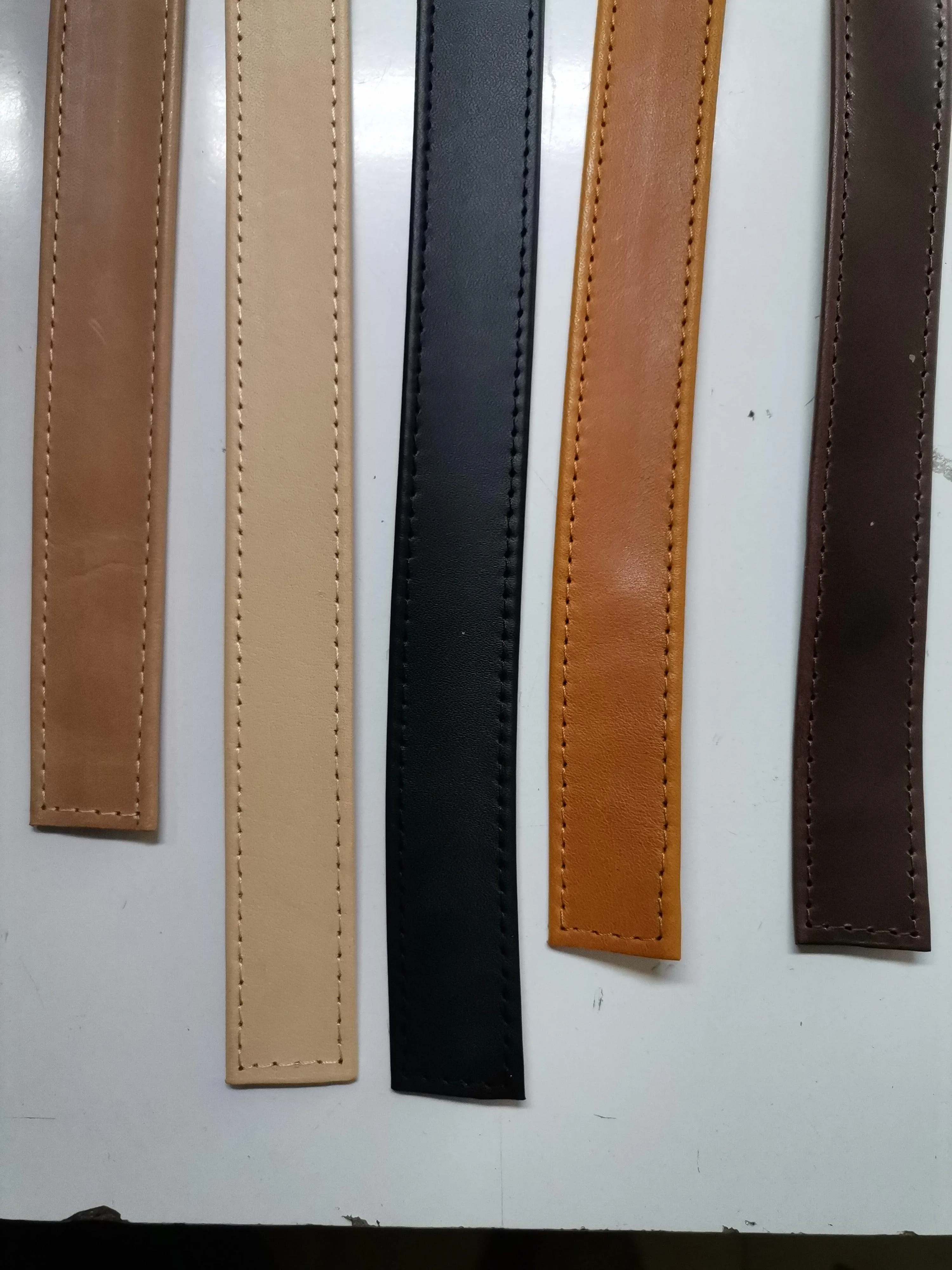 Leather stitched straps width 2,5cm ( 6 oz), Genuine full grain double face leather straps, Leather strips, Straps for bags and DIY