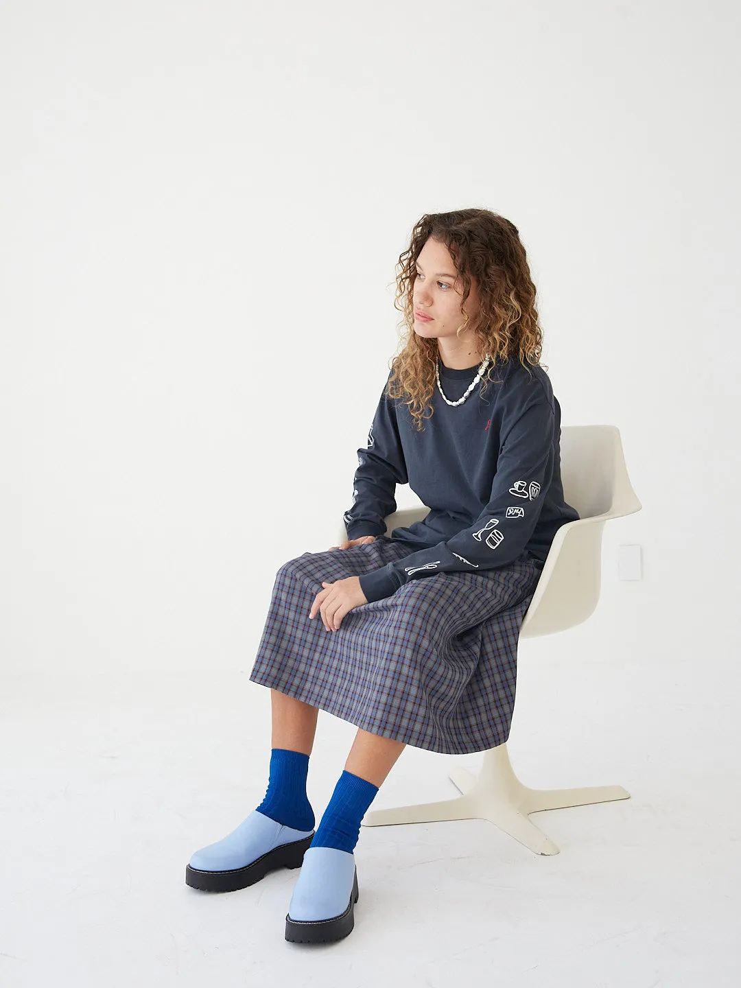 Lena Chunky Mule - Alice Blue