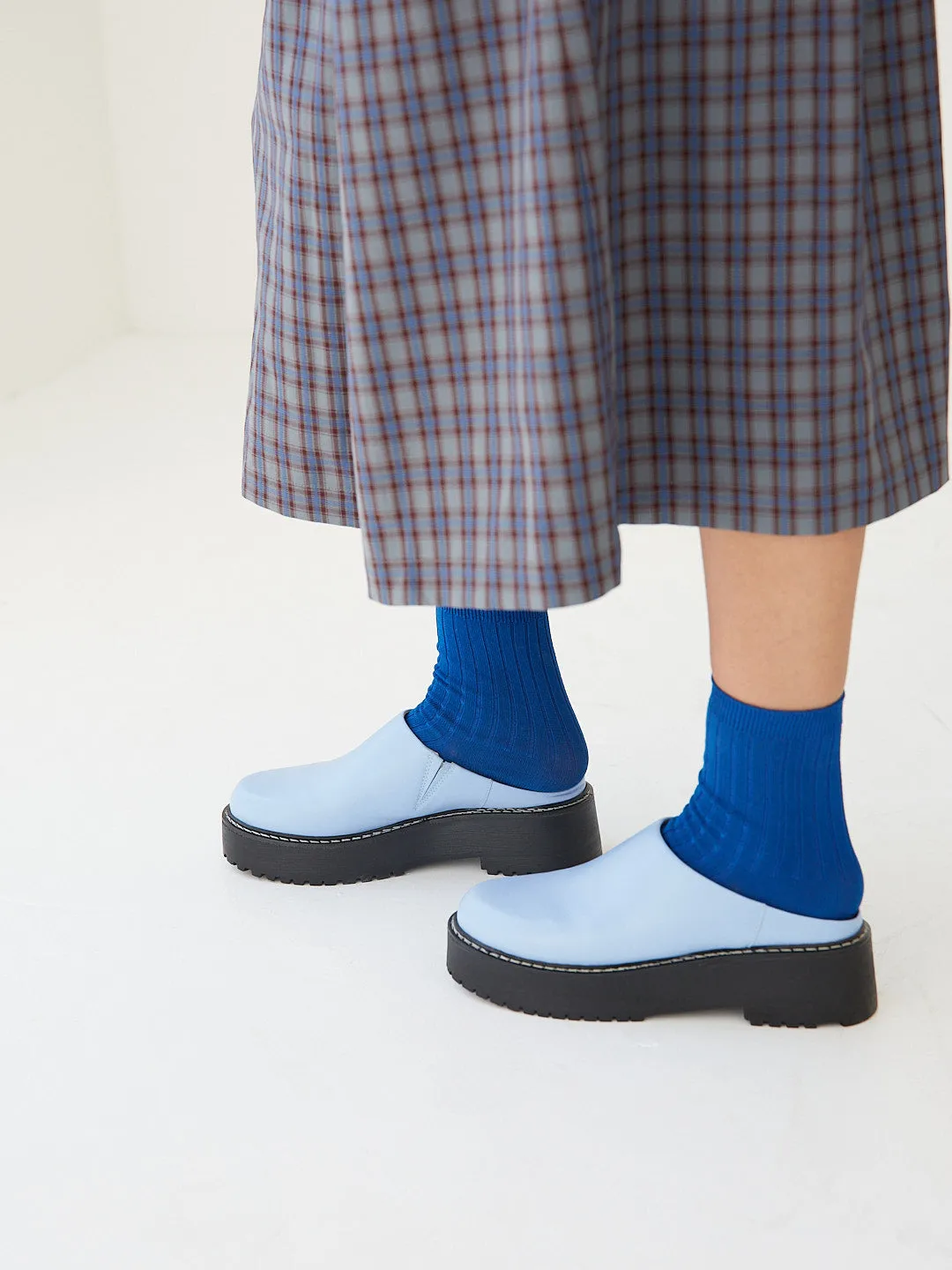 Lena Chunky Mule - Alice Blue