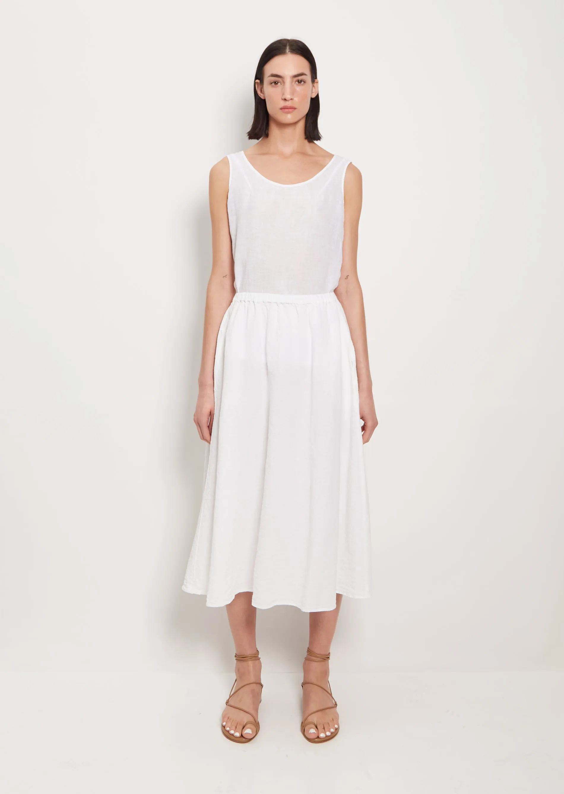 Lili Linen Skirt — Bright White