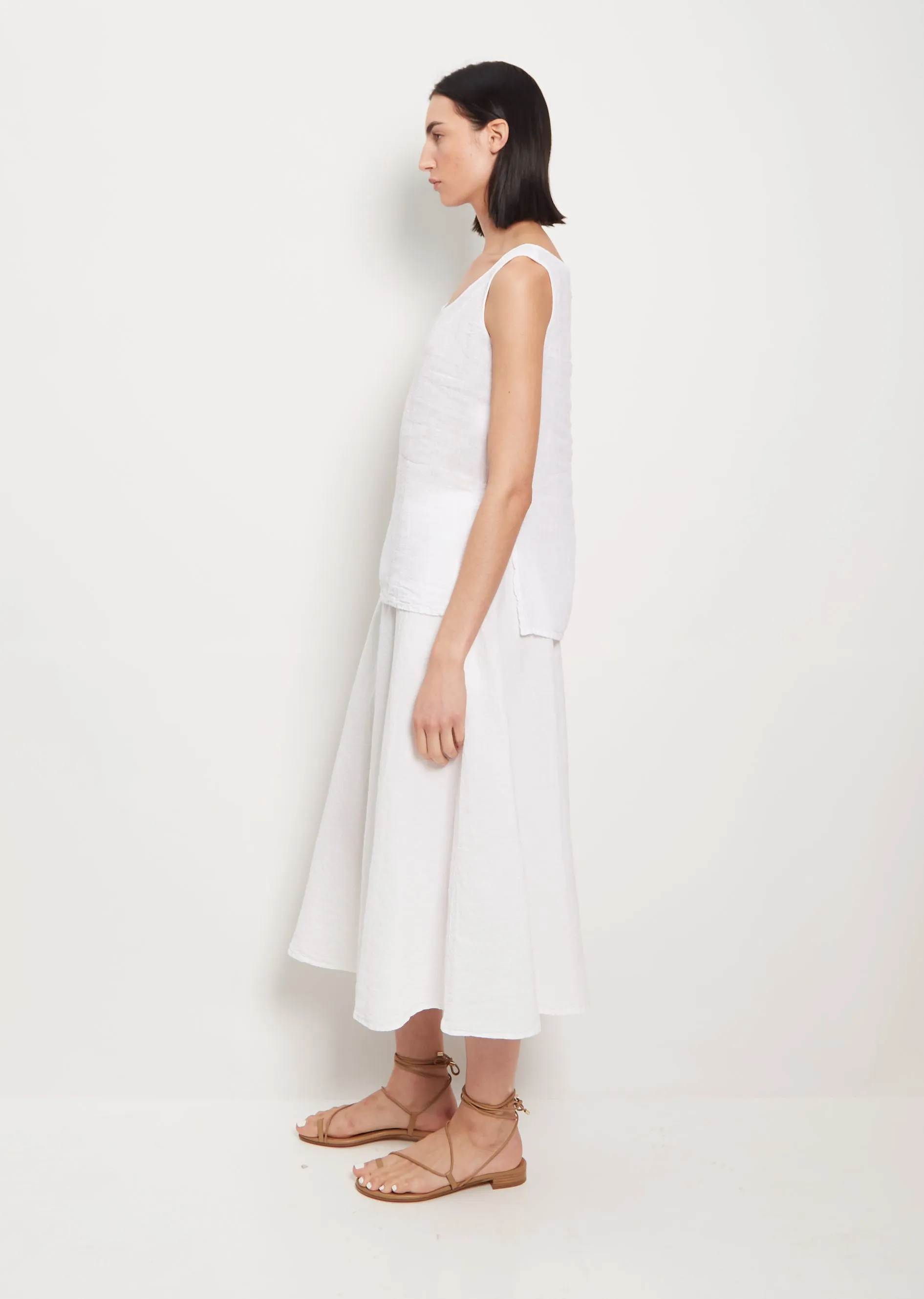 Lili Linen Tank — Bright White