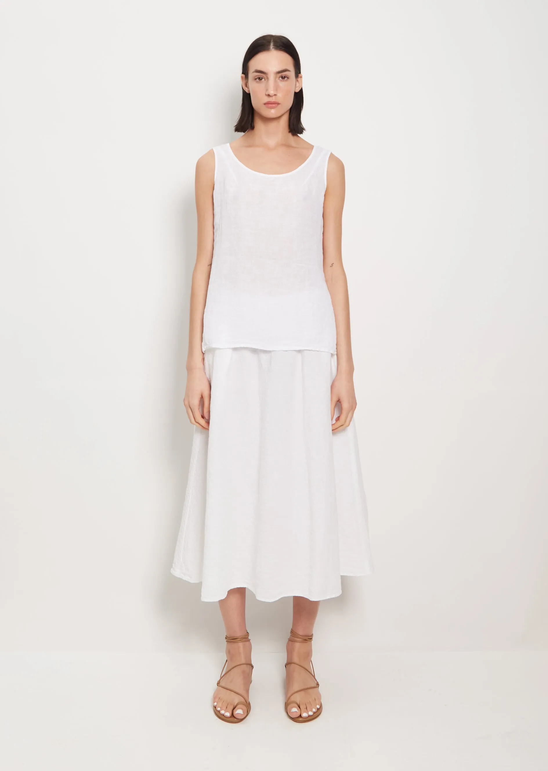 Lili Linen Tank — Bright White