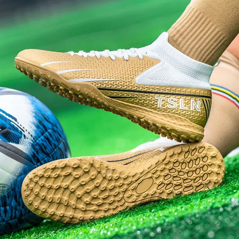 Lionel Messi Style Golden Soccer Cleats/Shoes TF/FG/High Ankle/Ultra-light