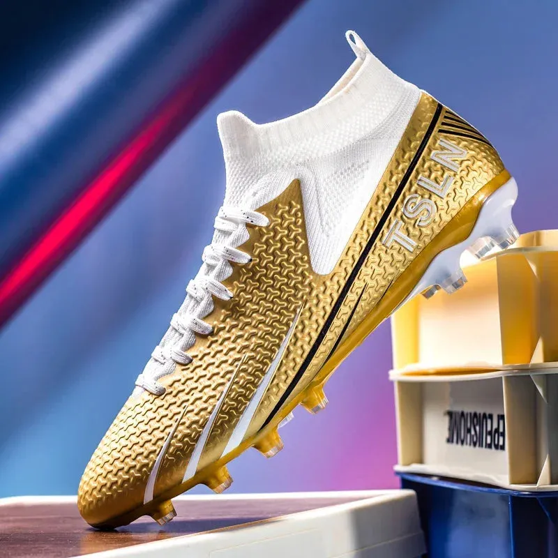 Lionel Messi Style Golden Soccer Cleats/Shoes TF/FG/High Ankle/Ultra-light