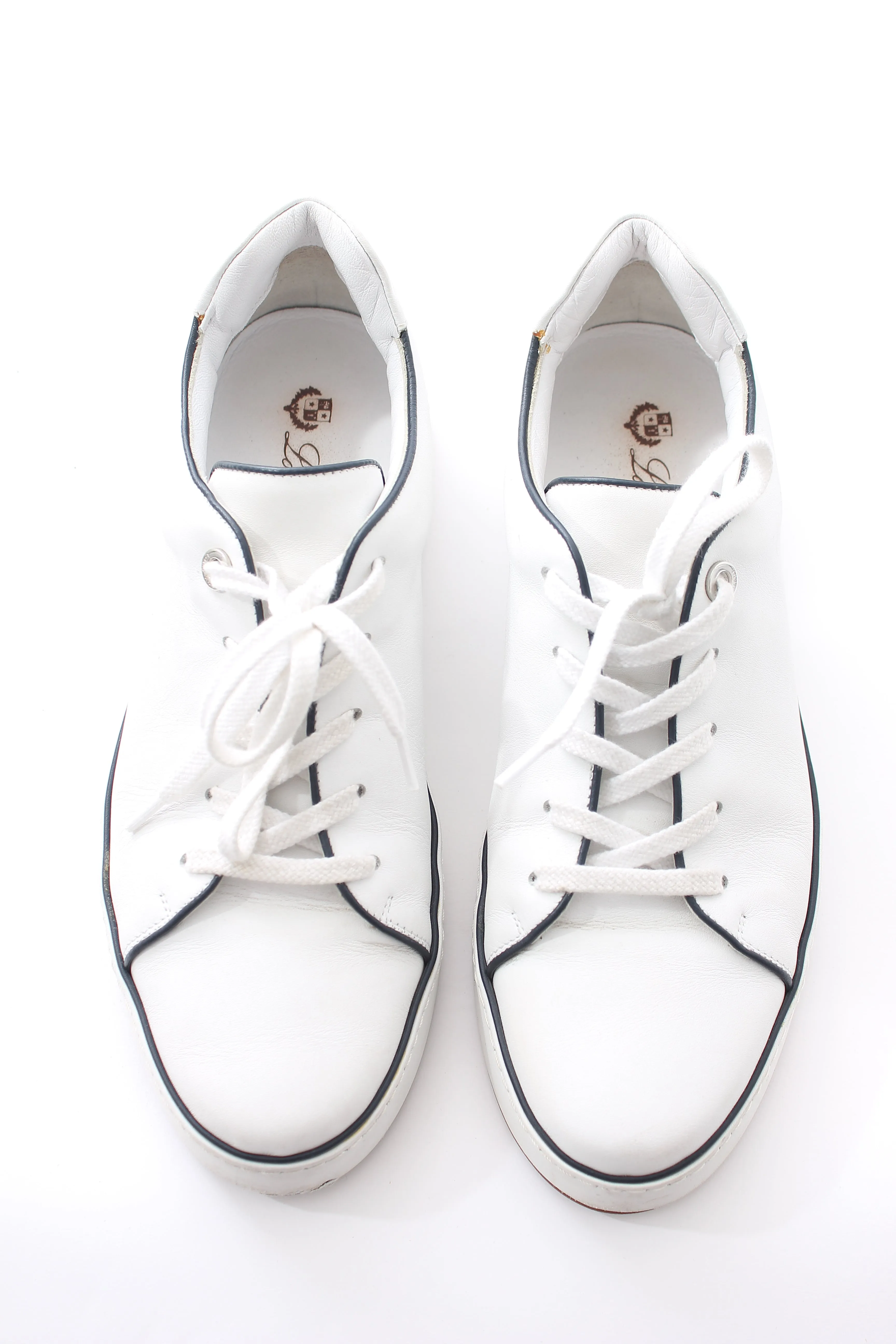 Loro Piana Contrast-Trim Leather Sneakers