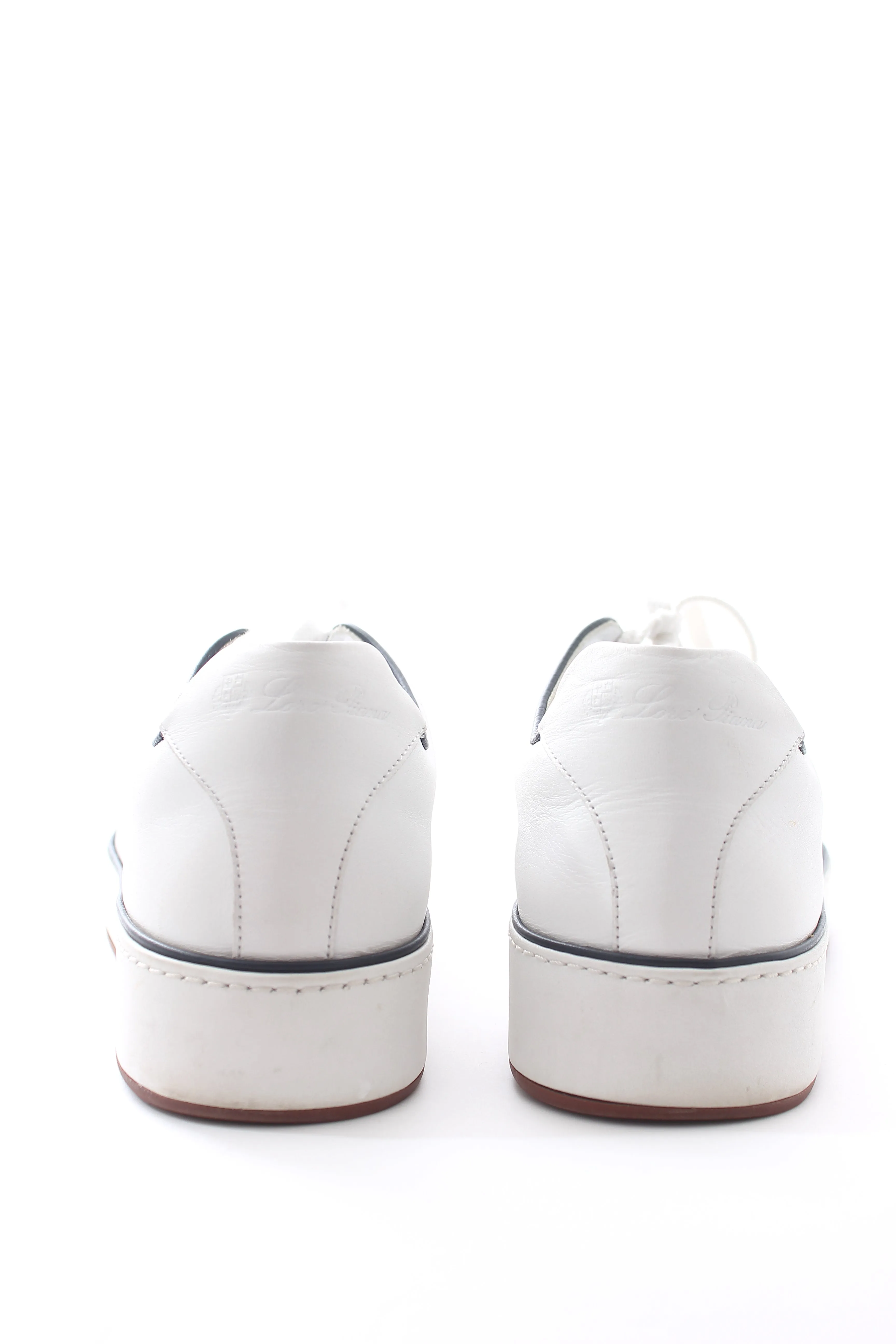 Loro Piana Contrast-Trim Leather Sneakers