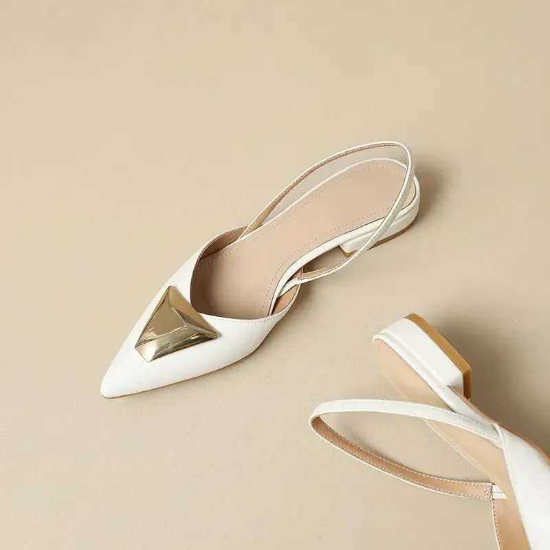 Majorie White Flat Sandals