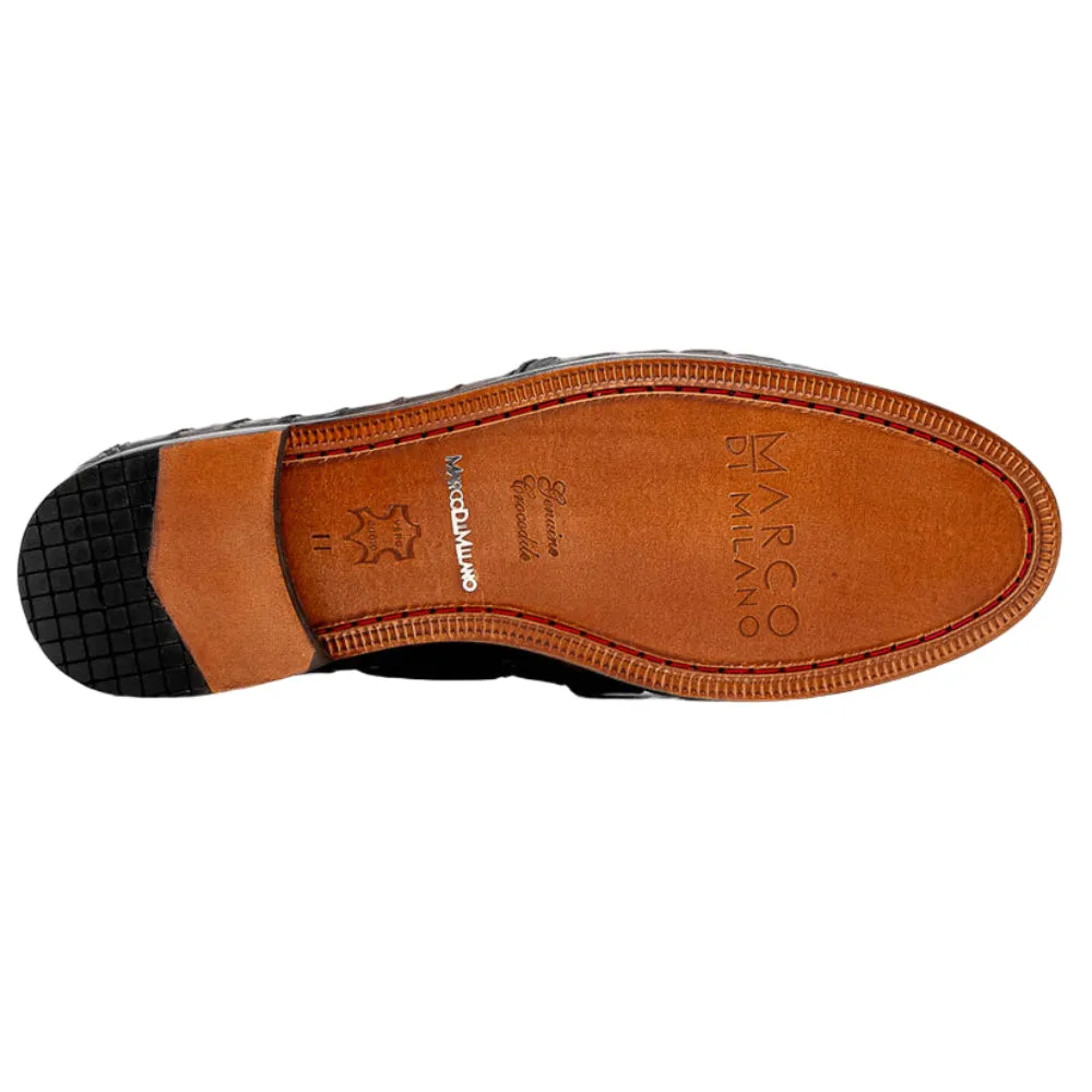 Marco Di Milano Bianchi Caiman Fuscus and Leather Black