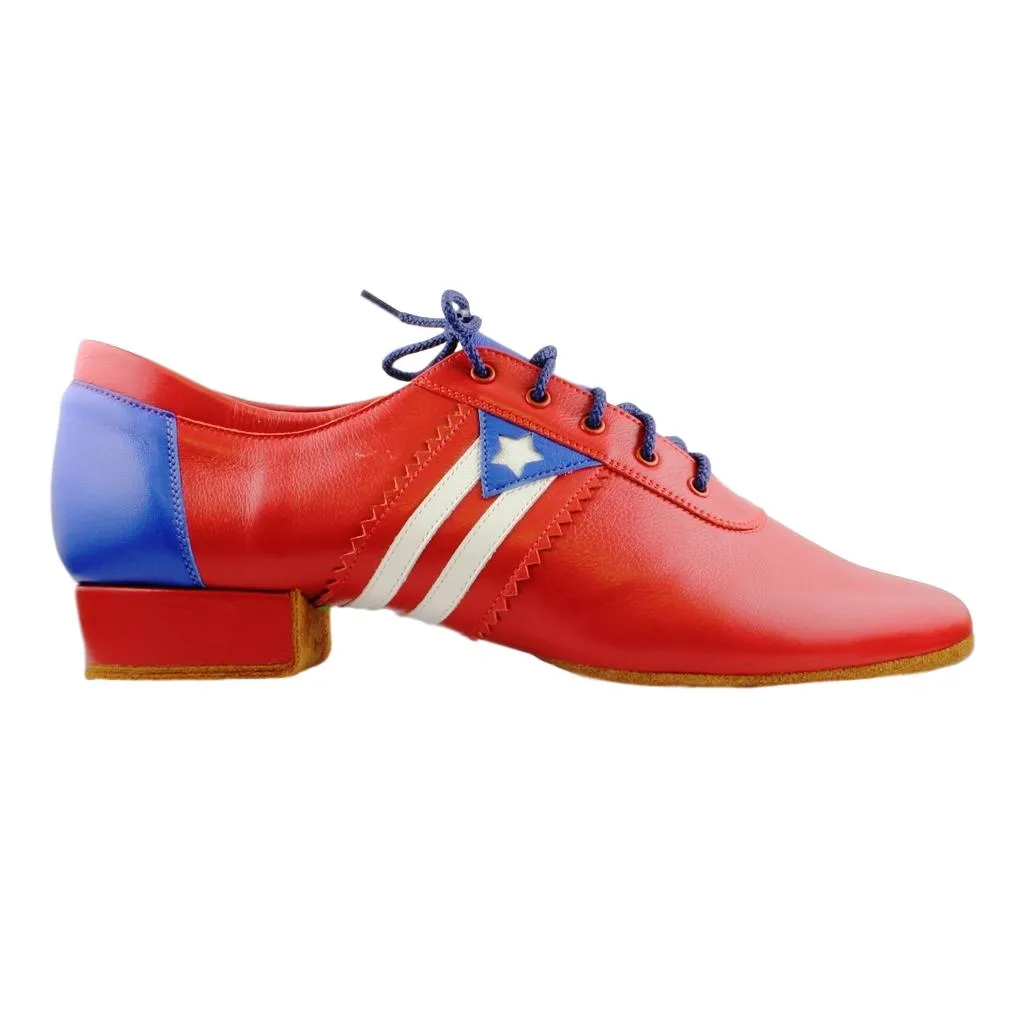 Men's Salsa Dance Shoes, Flexi M, Red Leather