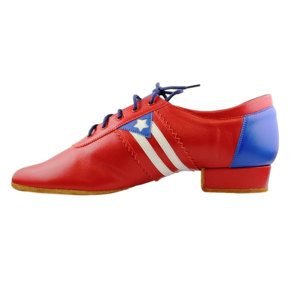 Men's Salsa Dance Shoes, Flexi M, Red Leather