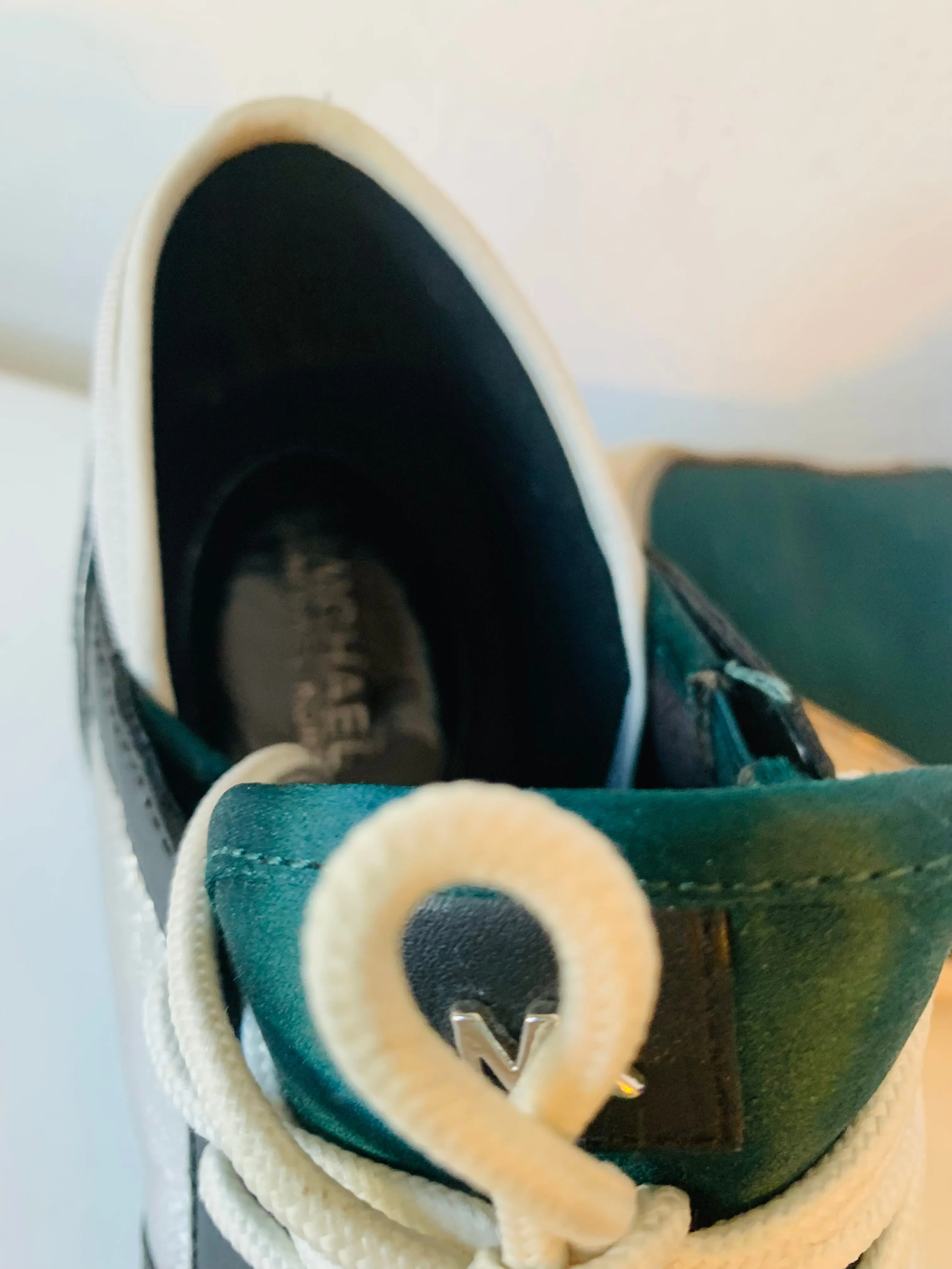 Michael Kors Green and White Platform Sneakers Size 10