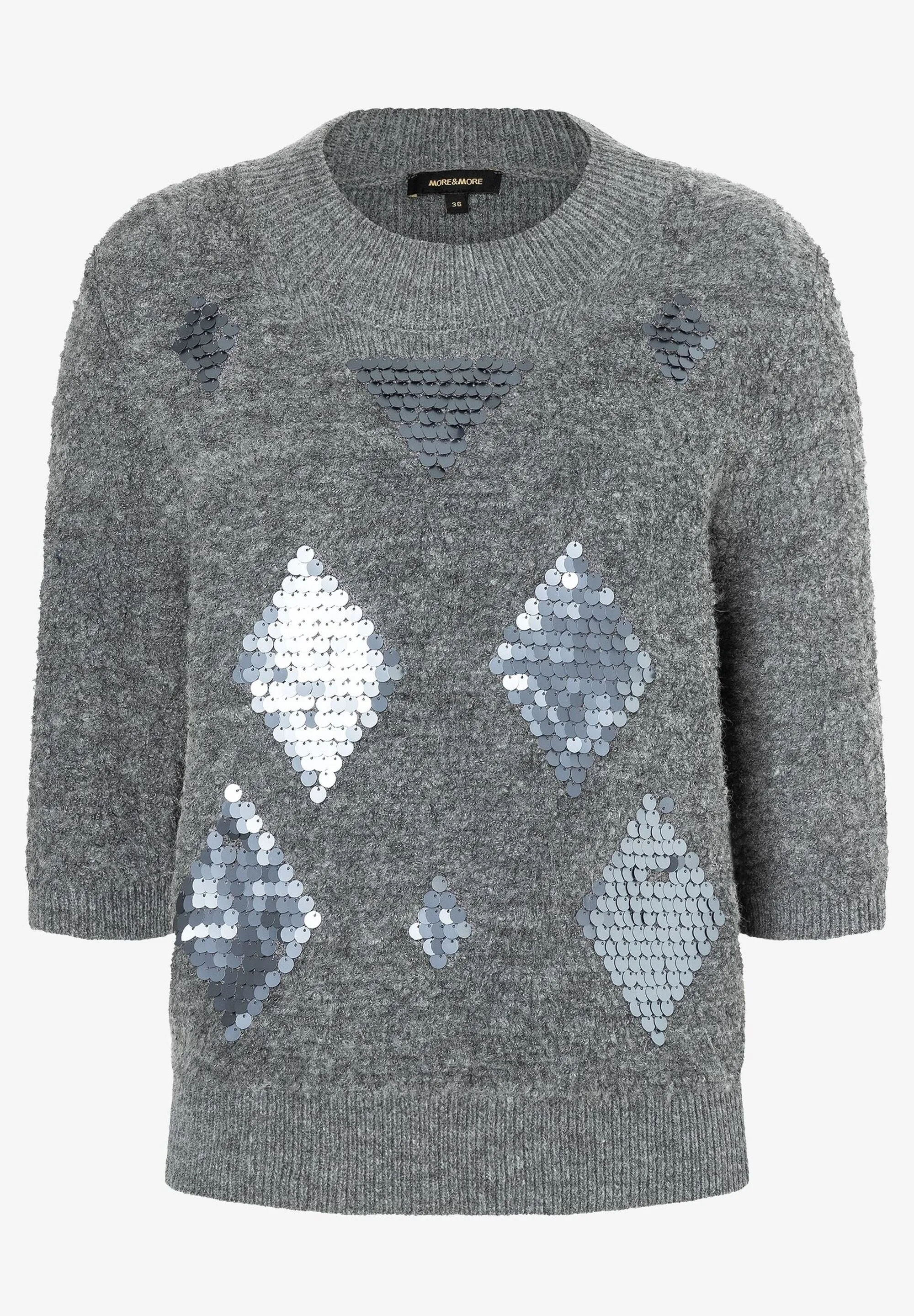 More & More Knit Sweater With Sequin Details Grey
