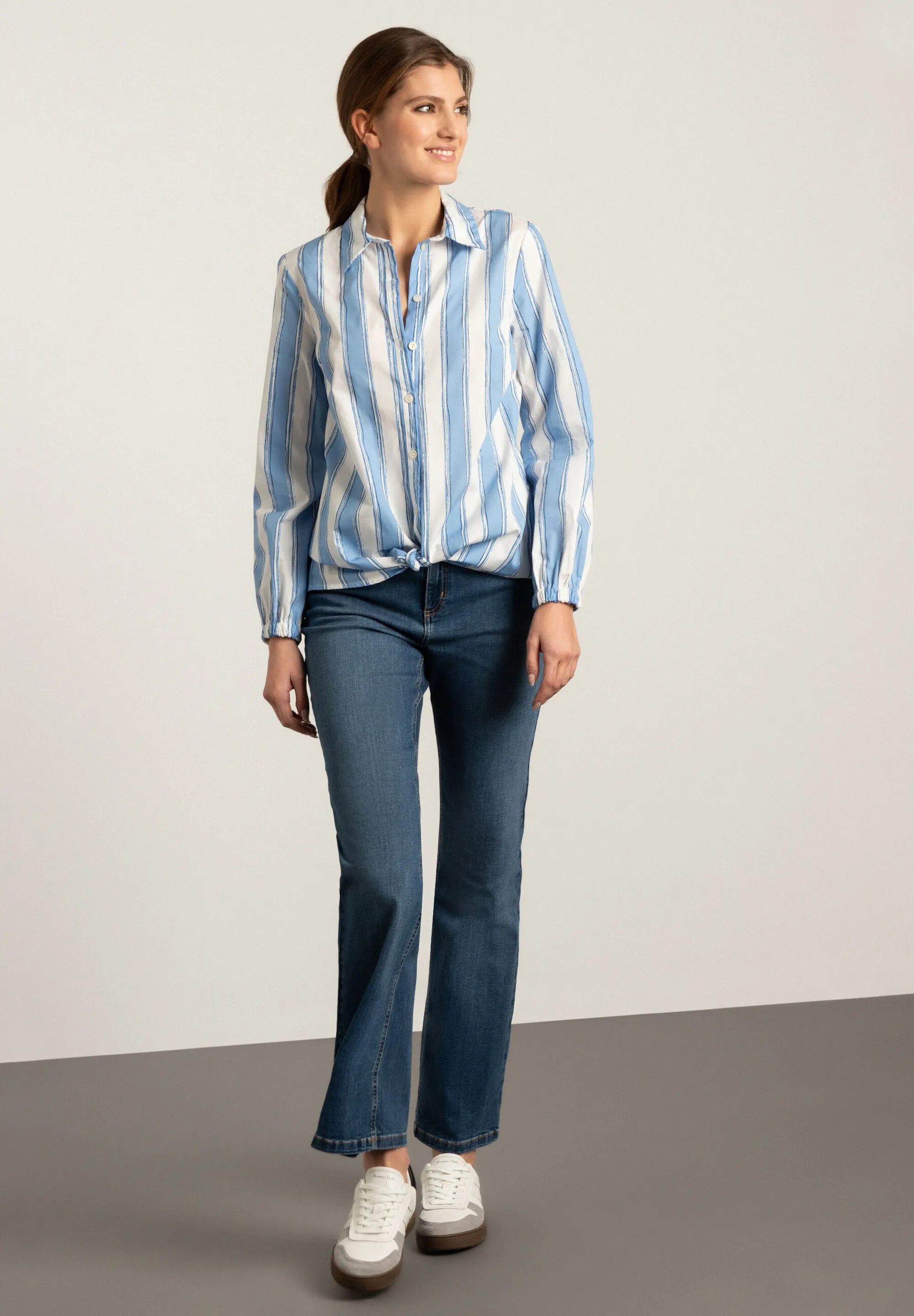 More & More Marlene Wide Leg Blue Denim Jeans