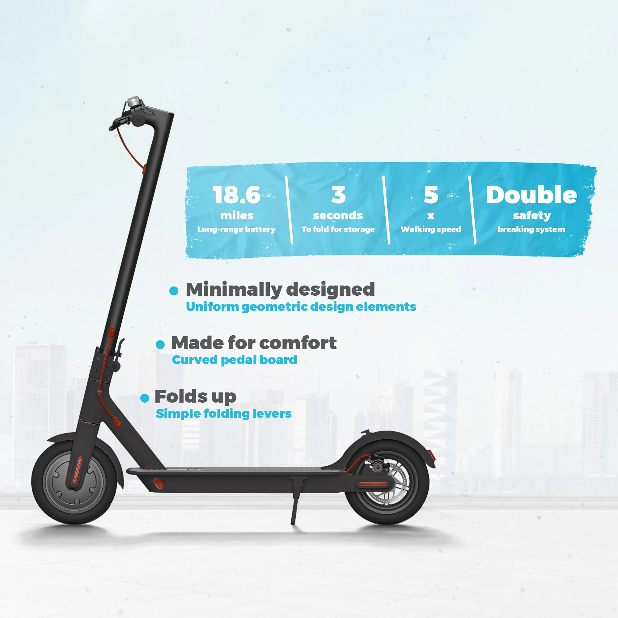OPEN BOX - Techshark™ Folding Electric Scooter 25km/h speed 1S
