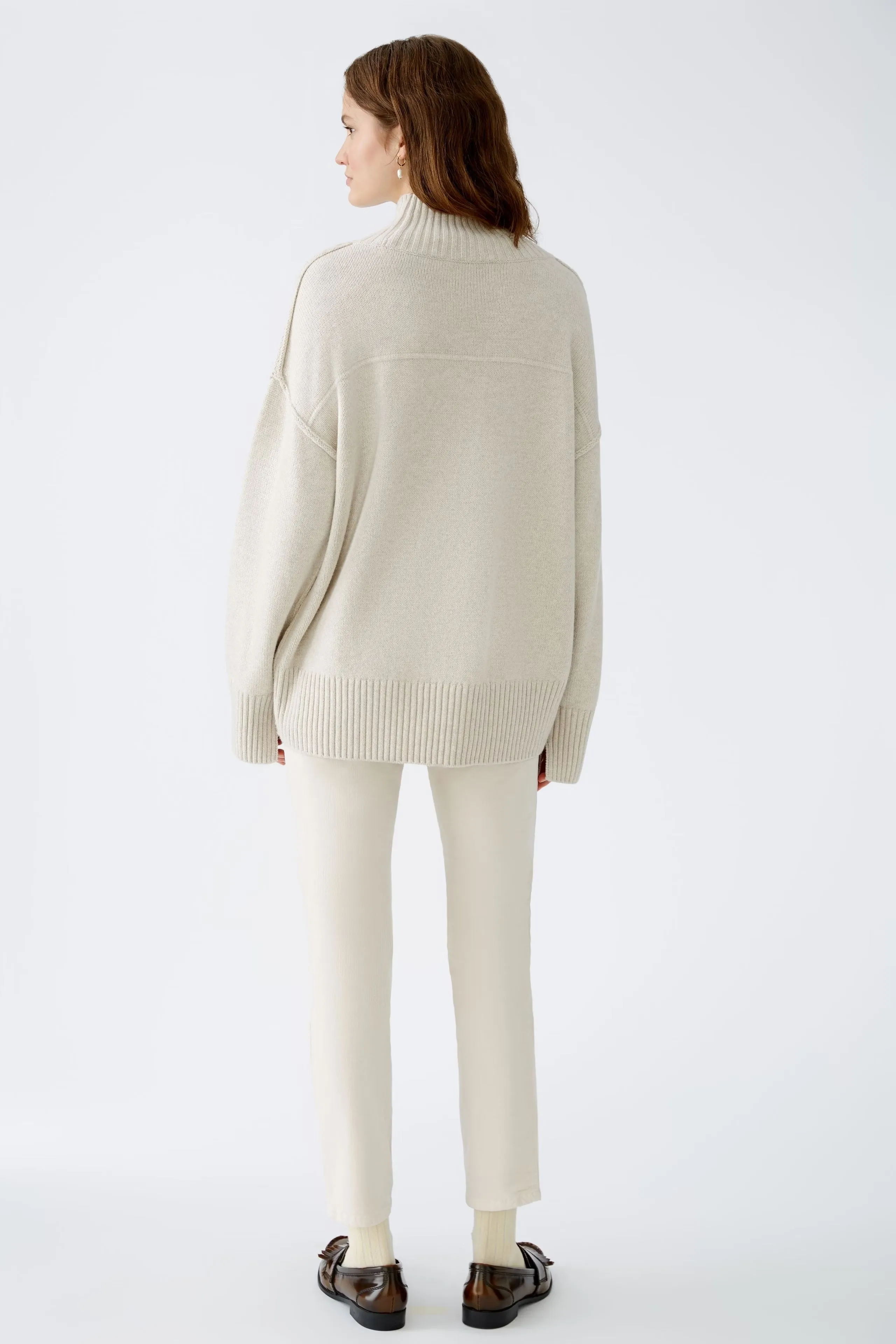 Oui Knit Jumper Light Beige/Melange