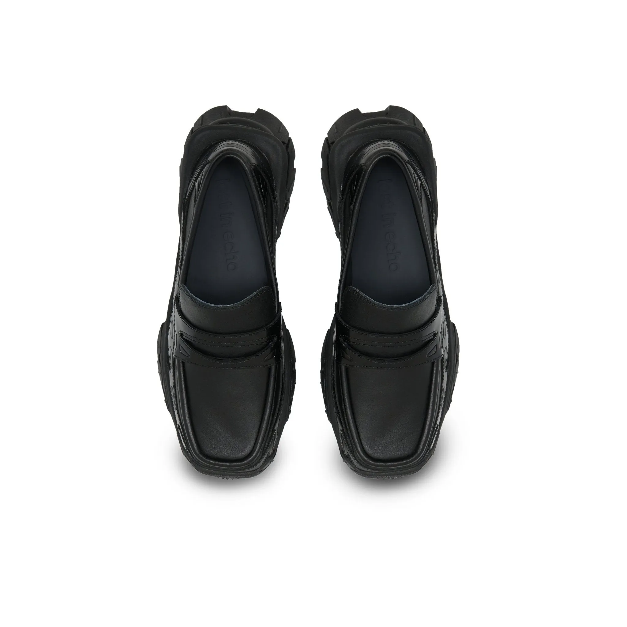 Patchwork Loafer Platform Sneakers In Black