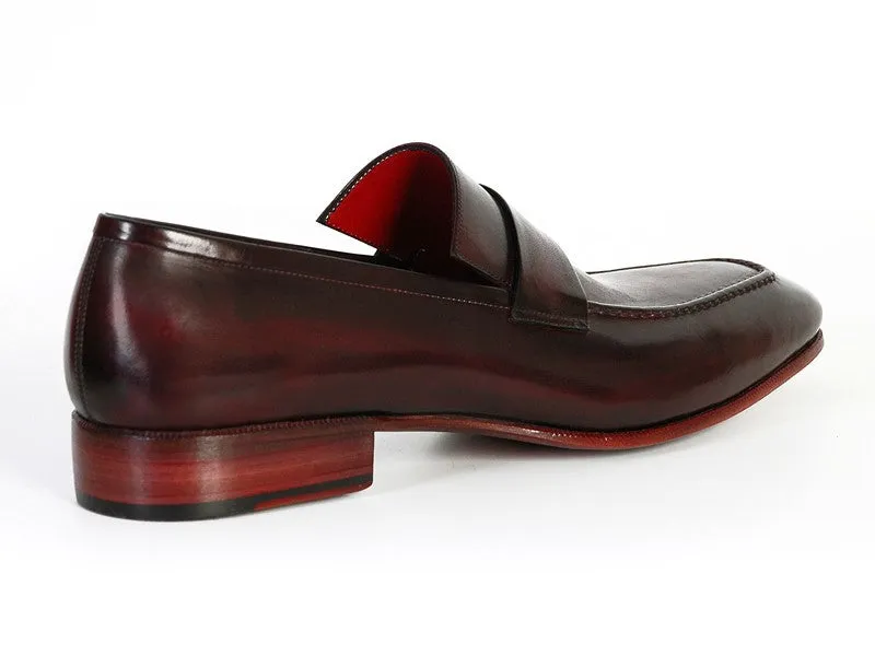 Paul Parkman Men's Loafer Purple & Black Hand-Painted Leather Upper With Leather Sole