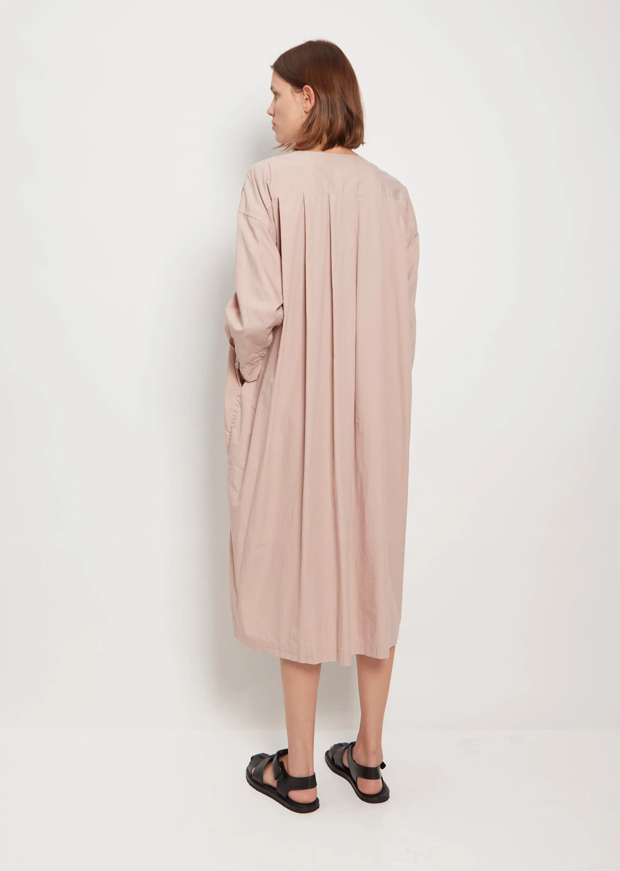 Pleated Sleeping Shirt Dress — Old Rose