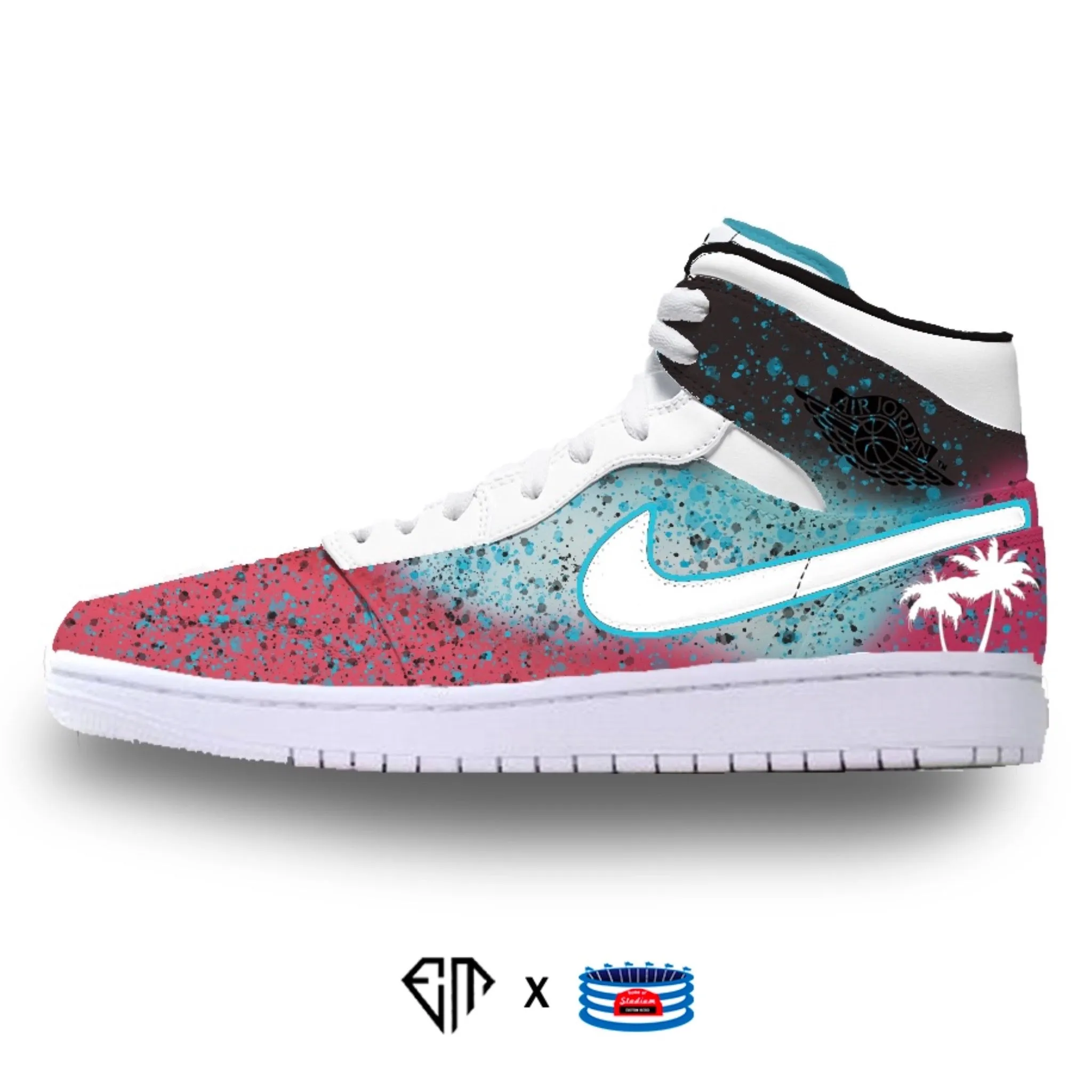 "South Beach Splatter" Jordan 1 Mid Shoes