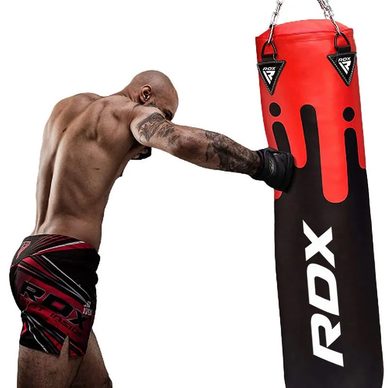 RDX F9 4ft / 5ft 4-in-1 Punch Bag with Gloves & Ceiling Hook Set