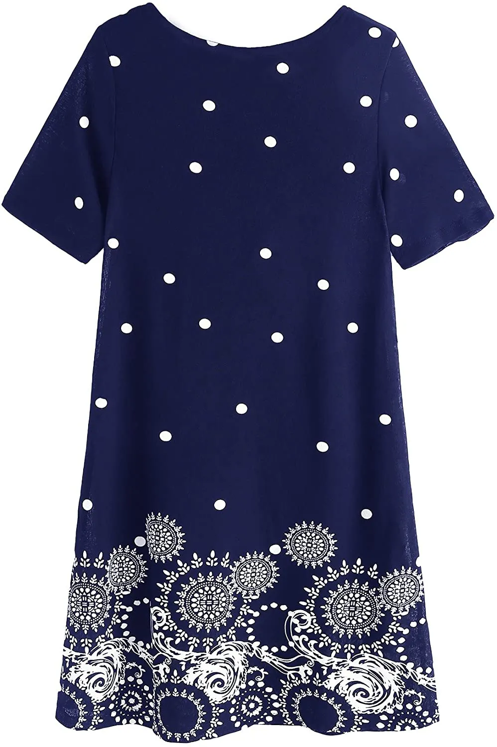 Romwe Women's Short Sleeve Floral Print Loose Casual Tunic Swing Summer Shirt Dress