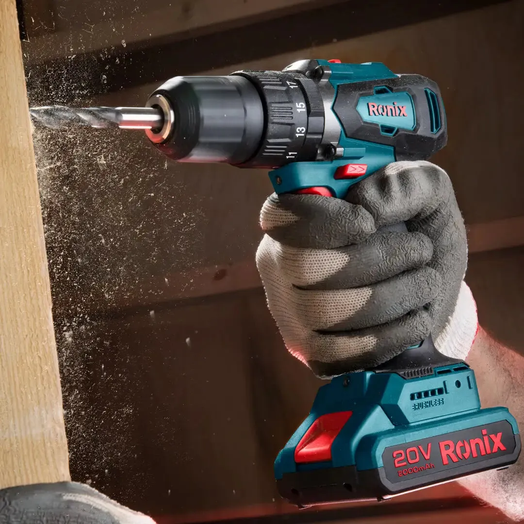 RONIX 8900 CORDLESS IMPACT / HAMMER DRILL, 20v, BRUSHLESS