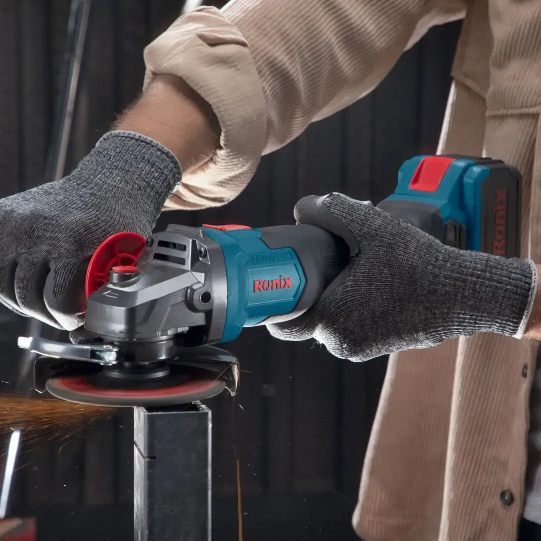 RONIX 8901 CORDLESS 4.5" ANGLE GRINDER, 20V, BRUSHLESS