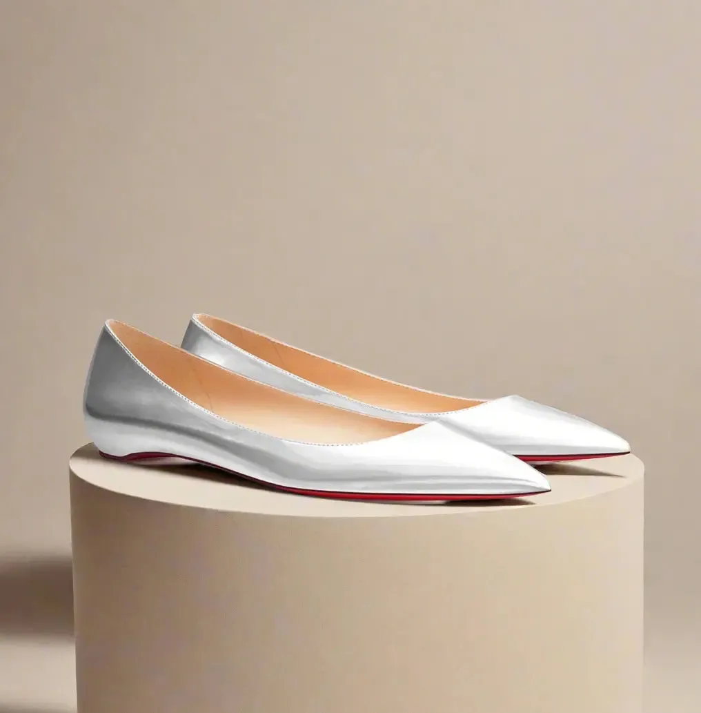 Sade Silver Flat Pumps