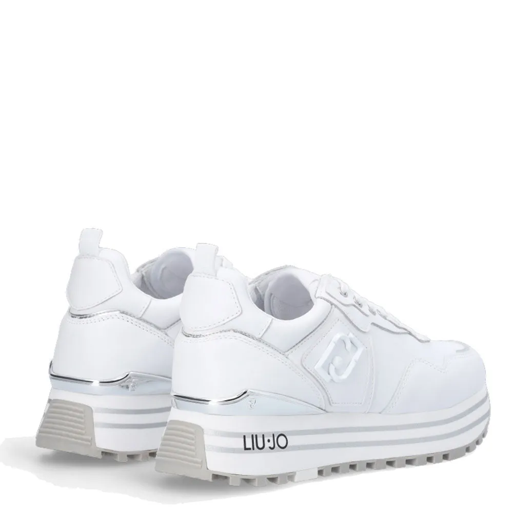 Scarpe Donna LIU JO Sneakers Platform Maxi Wonder 01 in Pelle Bianca