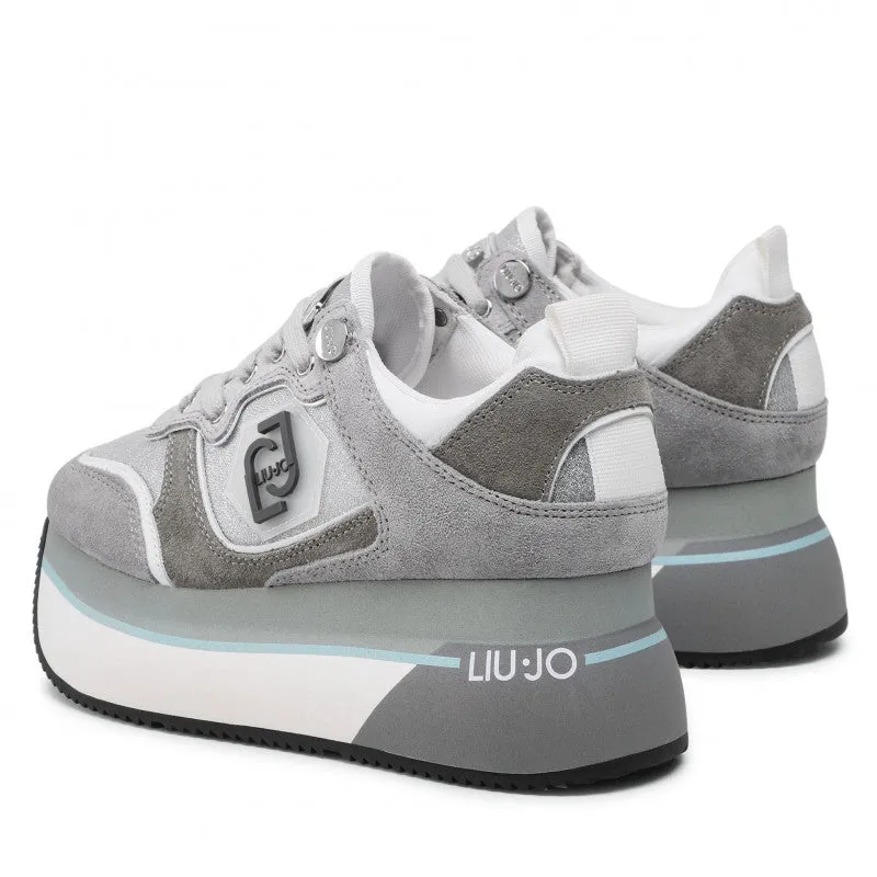 Scarpe Donna LIU JO Sneakers Super Platform in Suede e Nylon colore Grey