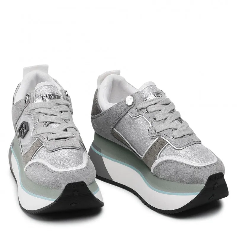 Scarpe Donna LIU JO Sneakers Super Platform in Suede e Nylon colore Grey