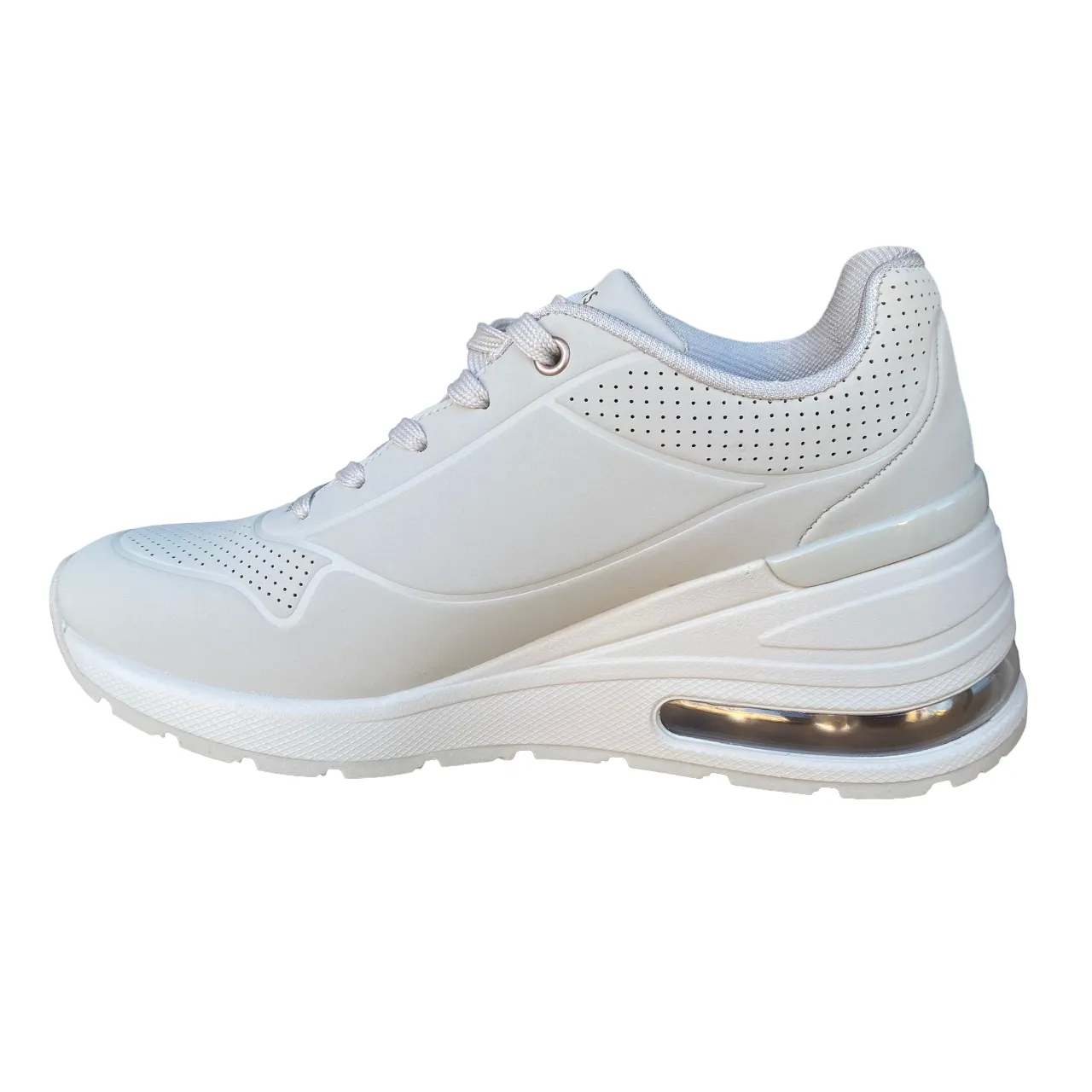 Skechers scarpa sneakers da donna Million Air Elevated 155401/OFWT bianco spento
