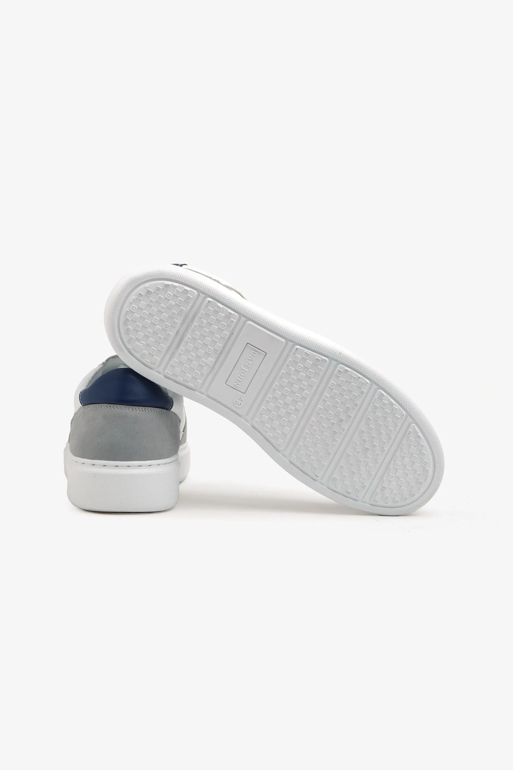 Sneakers bimaterica traforata grigio chiaro