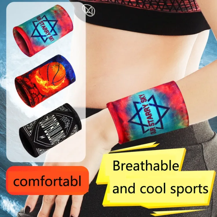 Sports Fitness Elastic Wristbands Absorbing Sweat Playing Ball Riding Wiping Sweat Cold Wristbands, Specification: M(Maple Leaf)