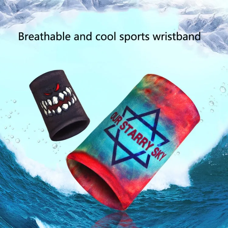 Sports Fitness Elastic Wristbands Absorbing Sweat Playing Ball Riding Wiping Sweat Cold Wristbands, Specification: M(Maple Leaf)