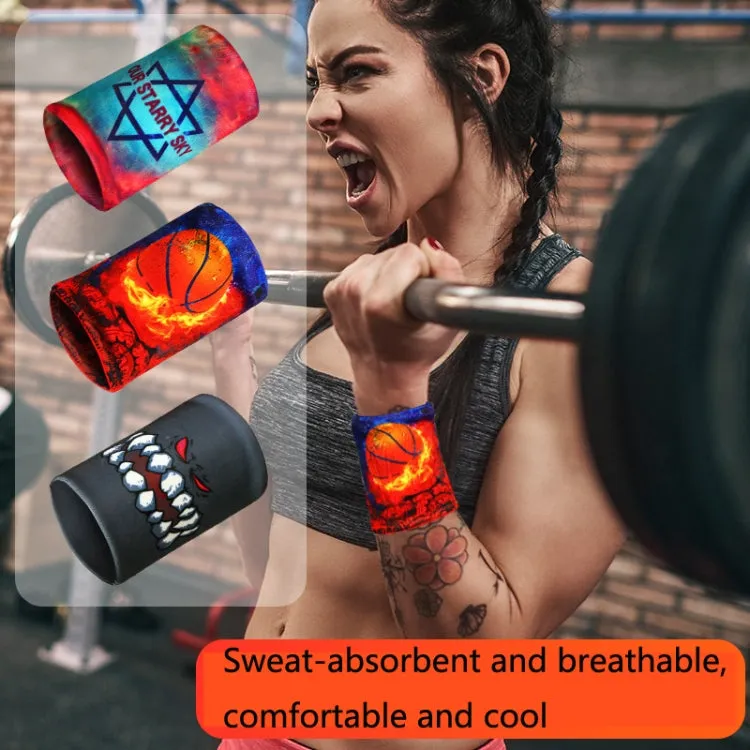 Sports Fitness Elastic Wristbands Absorbing Sweat Playing Ball Riding Wiping Sweat Cold Wristbands, Specification: M(Maple Leaf)