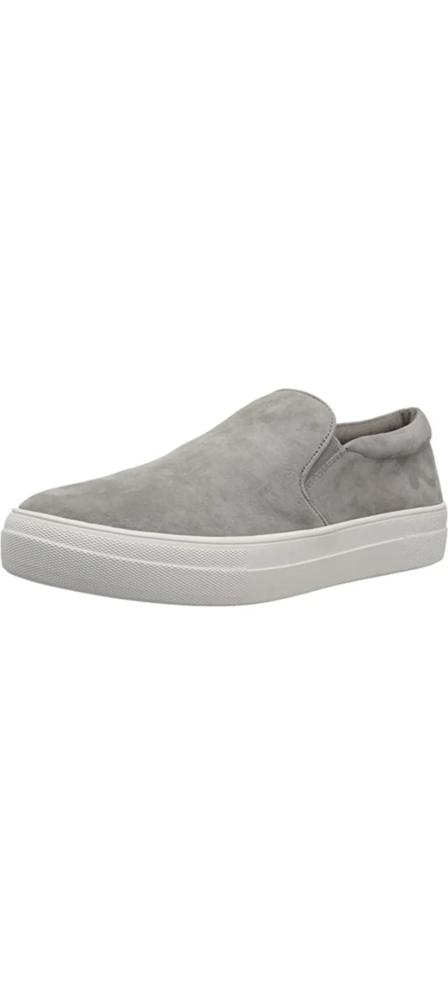 Steve Madden Gills Grey Suede Rounded Toe Slip On Suede Low Top Sneakers
