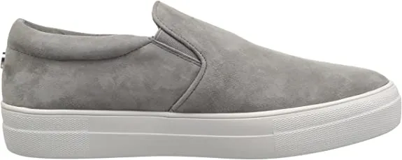 Steve Madden Gills Grey Suede Rounded Toe Slip On Suede Low Top Sneakers