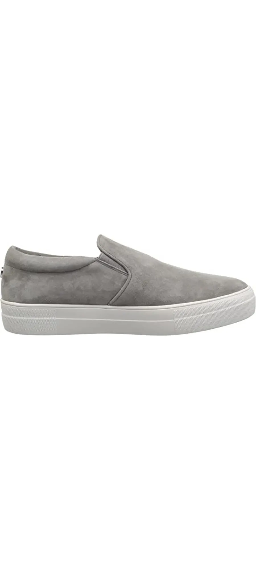 Steve Madden Gills Grey Suede Rounded Toe Slip On Suede Low Top Sneakers