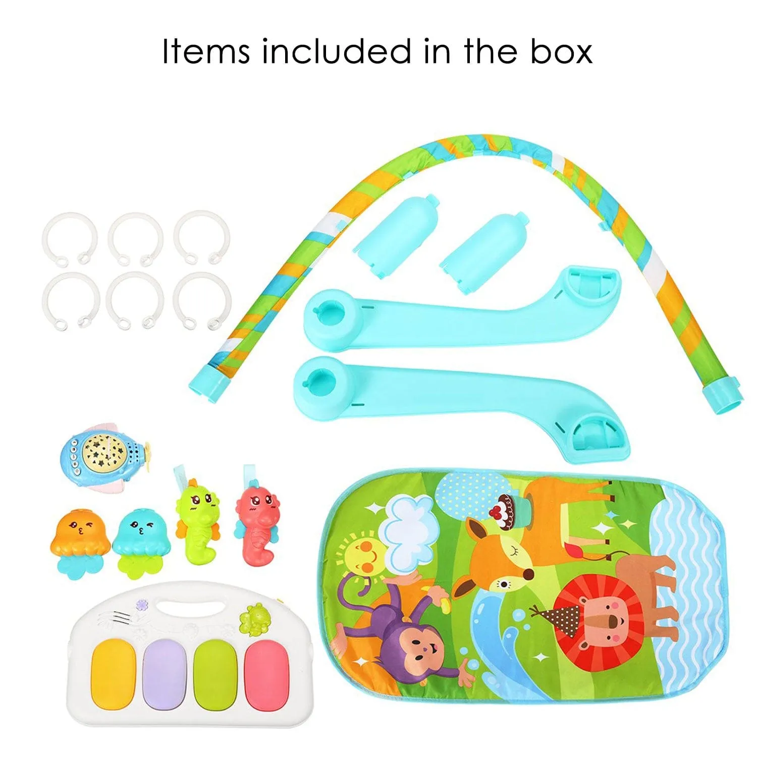 Sunny Zoo Day Multicolour Piano Activity Gym