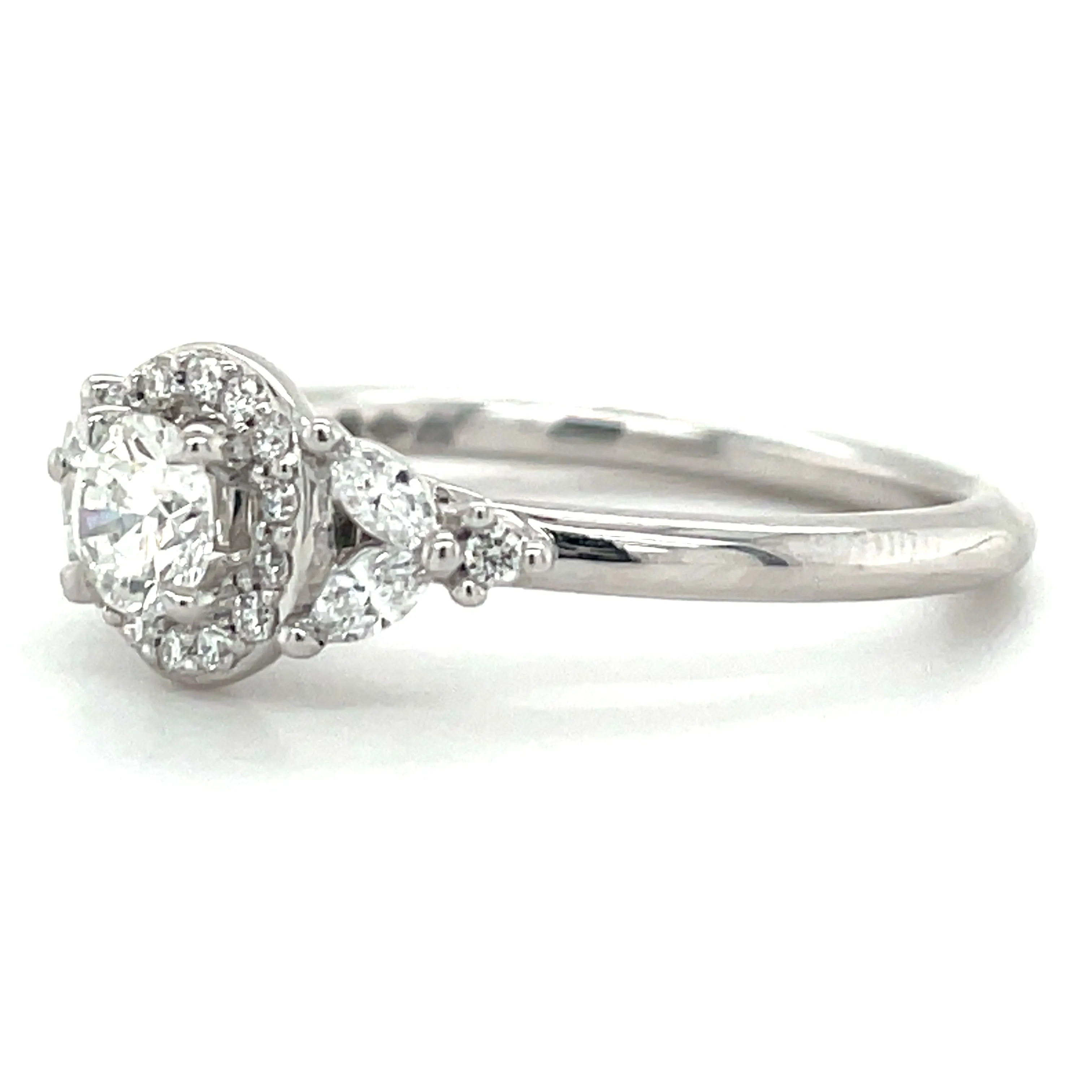 Sylvia - Platinum 0.52ct Round Brilliant Earth Grown Diamond Halo Engagement Ring