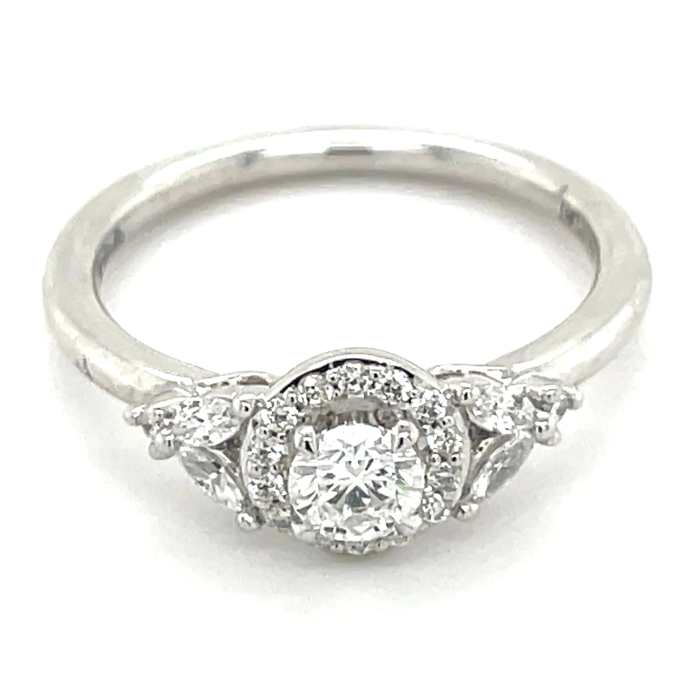 Sylvia - Platinum 0.52ct Round Brilliant Earth Grown Diamond Halo Engagement Ring