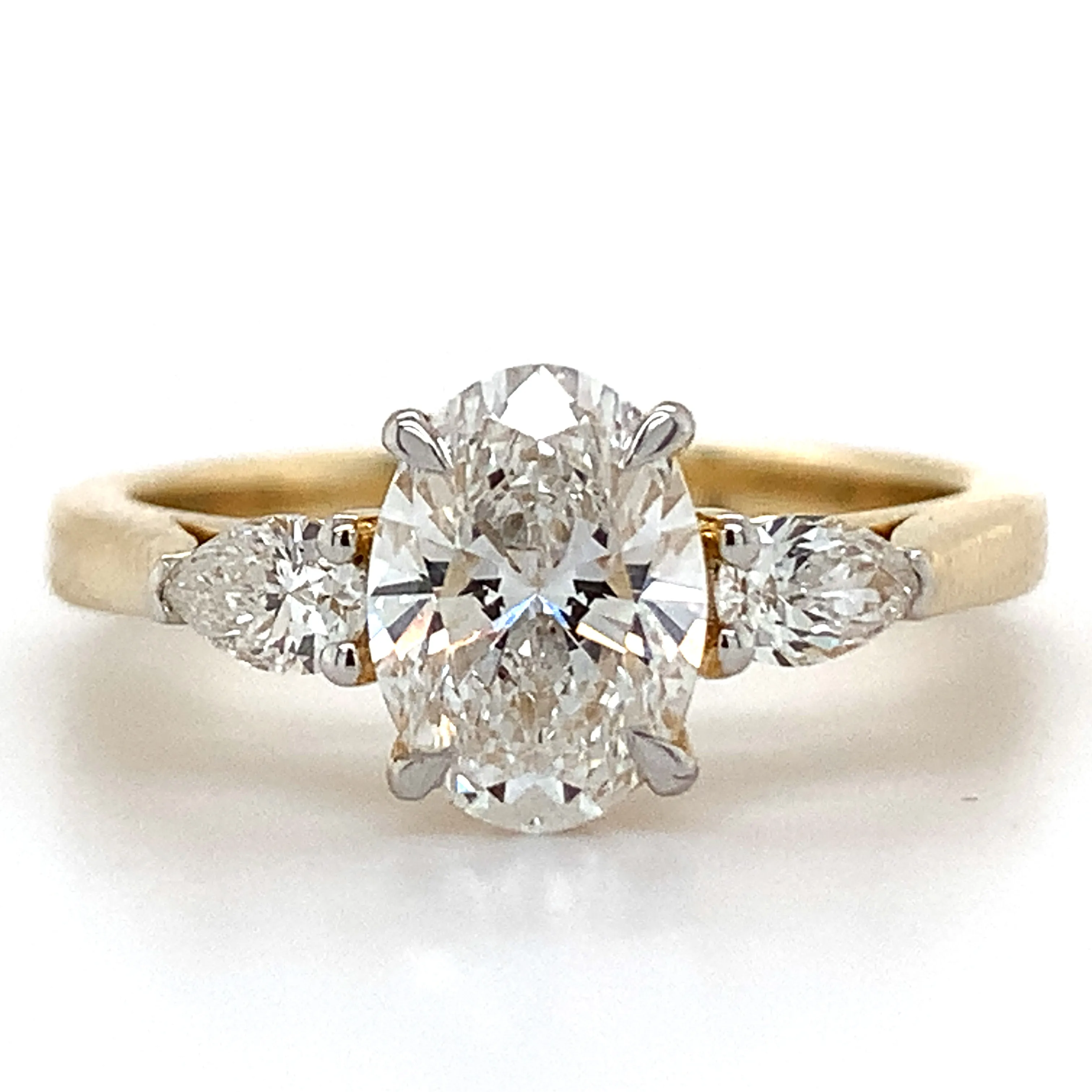 Tilly - 14ct Yellow Gold 1.26ct Laboratory Grown Oval Three Stone Engagement Ring