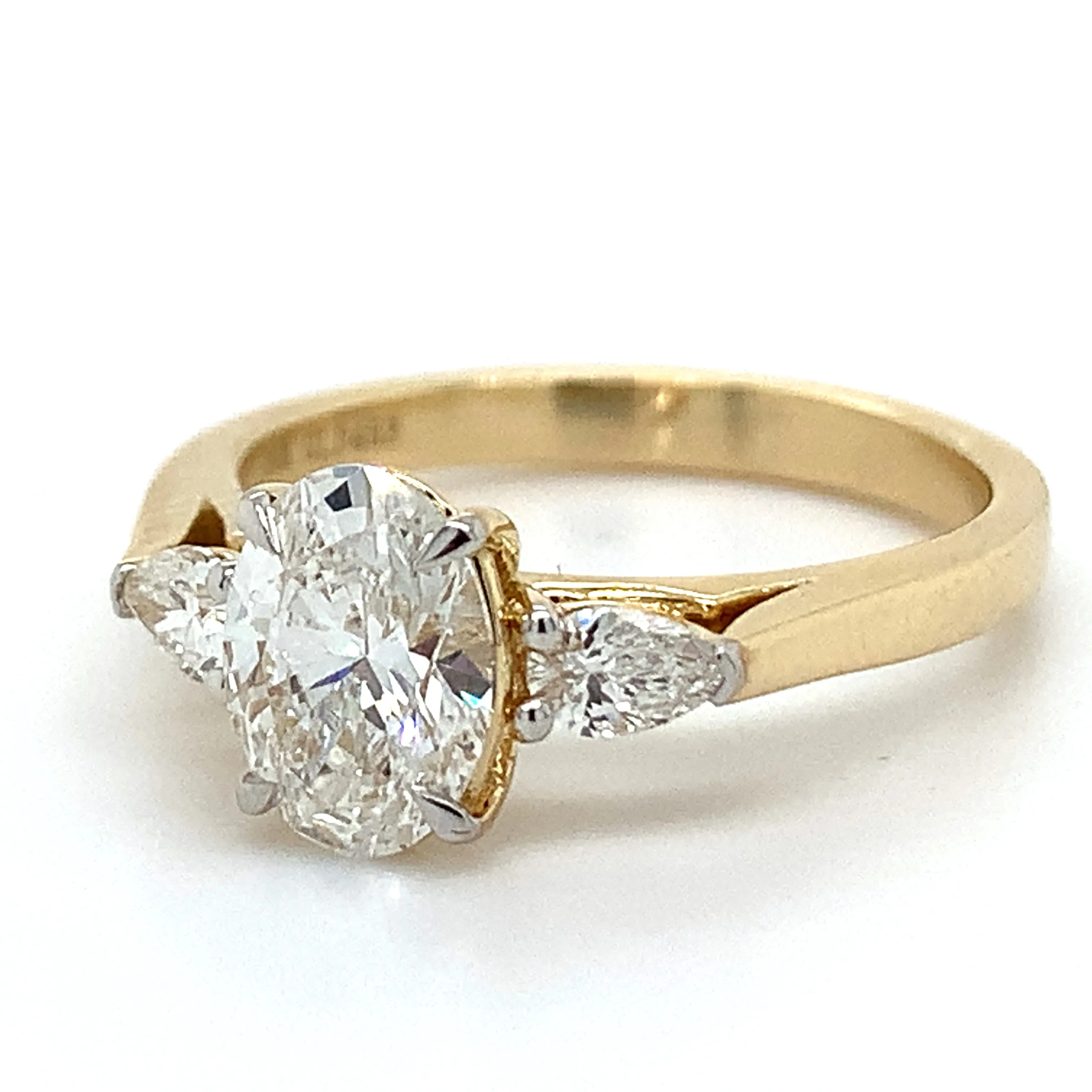 Tilly - 14ct Yellow Gold 1.26ct Laboratory Grown Oval Three Stone Engagement Ring
